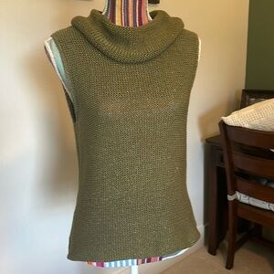 Vintage Sage Green Sleeveless Cowl Neck Top